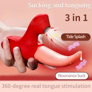 2in1 Tongue Licking  Sucking Vibrator